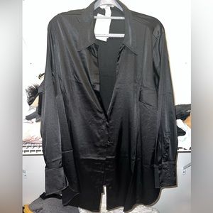 NEW With Tags- Satin Button Down
